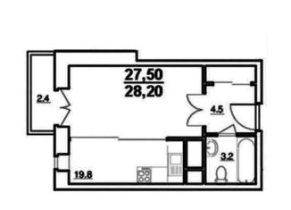 Продаю квартиру студию, 28.2 м2, Звенигород