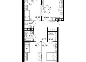 Продам 3-комнатную квартиру, 88 м2, Ростовская область