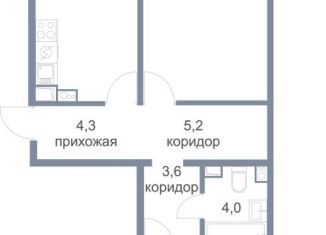 Продается двухкомнатная квартира, 71.3 м2, деревня Голубое, ЖК Первый Зеленоградский, Парковый бульвар, 2к1