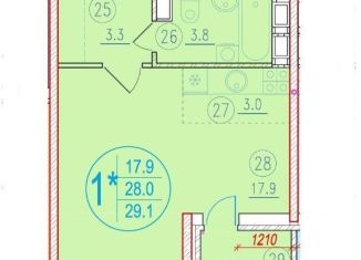 Продажа квартиры студии, 29.1 м2, Краснодар, Восточно-Кругликовская улица, 18, ЖК Севастопольский