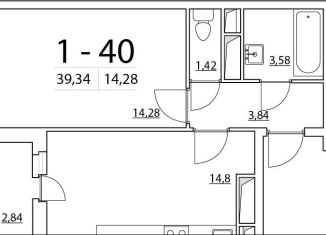 Продажа 1-комнатной квартиры, 39.2 м2, Санкт-Петербург, Планерная улица, 97к1, ЖК Нью Тайм