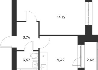 1-ком. квартира на продажу, 33.5 м2, Тула