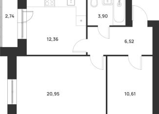 Продам 2-комнатную квартиру, 57.1 м2, Тула