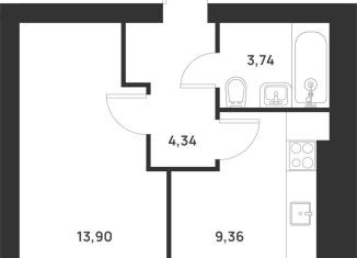 1-ком. квартира на продажу, 31.3 м2, Тула, Привокзальный территориальный округ