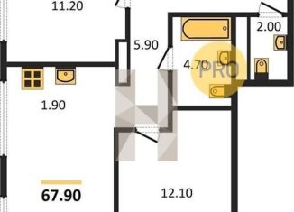 Продаю 2-ком. квартиру, 67.9 м2, Новосибирск, улица Никитина, 10, ЖК Урбан-виллы на Никитина