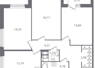 Продажа 3-комнатной квартиры, 76.4 м2, Санкт-Петербург, муниципальный округ Финляндский