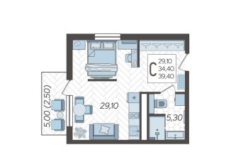 Продаю квартиру студию, 39.4 м2, село Эстосадок, набережная Полянка, 1