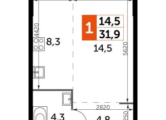 Продажа квартиры студии, 31.9 м2, Москва, ЖК Сидней Сити, жилой комплекс Сидней Сити, к2