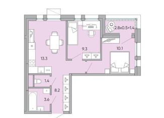 Продам 2-комнатную квартиру, 47.3 м2, Чита