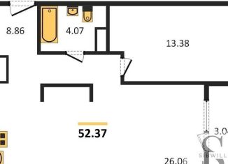 Продажа однокомнатной квартиры, 52.4 м2, поселок Каинская Заимка