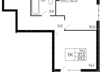 Продажа 1-комнатной квартиры, 39.2 м2, Ростов-на-Дону