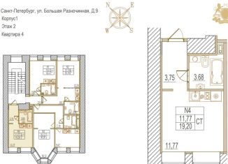 Продажа квартиры студии, 19.2 м2, Санкт-Петербург, Большая Разночинная улица, 9, Большая Разночинная улица