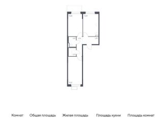 Продажа двухкомнатной квартиры, 57.3 м2, Химки, жилой комплекс Квартал Ивакино, к3
