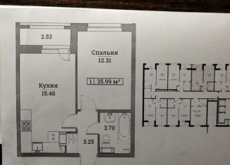 Продам 1-комнатную квартиру, 36 м2, Мурино, ЖК Урбанист, Ручьёвский проспект, 6