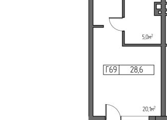 Продам 1-комнатную квартиру, 28.6 м2, Калининградская область