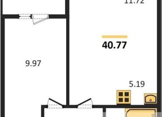 Продается 1-комнатная квартира, 40.8 м2, посёлок Элитный, Венская улица, 11