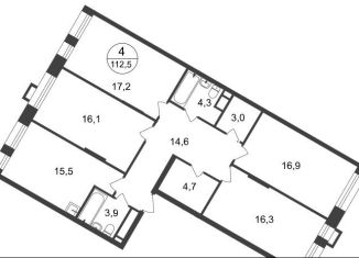 Продается 4-комнатная квартира, 112.5 м2, Московский, 7-я фаза, к2