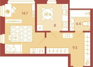 Продается однокомнатная квартира, 36.4 м2, Пенза, Октябрьский район, Минская улица, 25