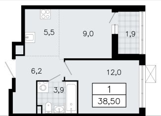 Продам двухкомнатную квартиру, 38.5 м2, Всеволожск