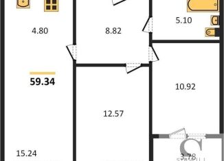 Продам двухкомнатную квартиру, 59.3 м2, посёлок Элитный, Венская улица, 11