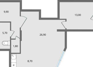 Продажа двухкомнатной квартиры, 67.6 м2, Липецк