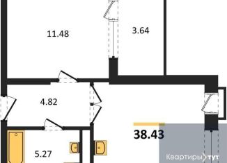 Продажа однокомнатной квартиры, 38.4 м2, Воронеж, набережная Чуева, 7, Железнодорожный район