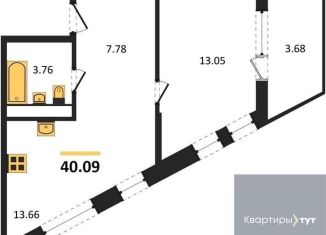 1-комнатная квартира на продажу, 40.1 м2, Воронеж, набережная Чуева, 7, Железнодорожный район