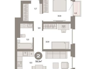 Продажа 2-комнатной квартиры, 58.5 м2, Москва, ВАО, Тагильская улица, 6/5