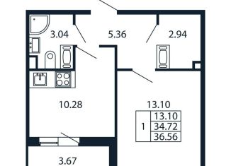 Продам 1-ком. квартиру, 38.4 м2, Санкт-Петербург, Арцеуловская аллея, 7к1