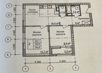 Продается двухкомнатная квартира, 53.8 м2, Нижегородская область, улица Романтиков, 2