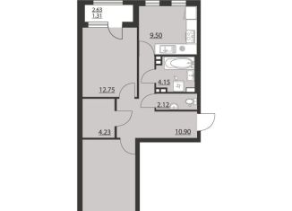 2-комнатная квартира на продажу, 60 м2, Воронеж, Ленинский район, улица Ворошилова, 90лит12