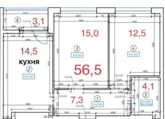 Продажа двухкомнатной квартиры, 56.5 м2, Рязань, Солотчинское шоссе, 4к2