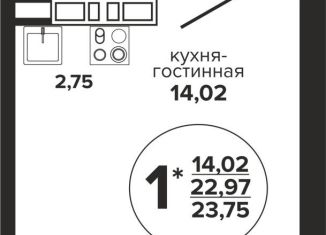 Продам квартиру студию, 23.8 м2, Краснодар, Российская улица, 257/7лит1