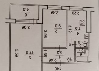 Продам 2-ком. квартиру, 44.6 м2, Уфа, улица Островского, 16/1, Дёмский район