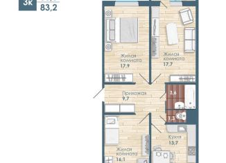 Продается 3-комнатная квартира, 80 м2, Новосибирск, Ленинский район, Спортивная улица, с46