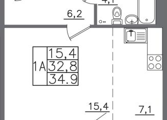 Продается 1-комнатная квартира, 34.9 м2, Иркутская область