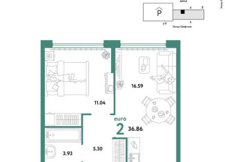 Продам 2-ком. квартиру, 36.9 м2, Екатеринбург, метро Машиностроителей