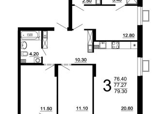 Продается 3-комнатная квартира, 77.3 м2, Нижегородская область