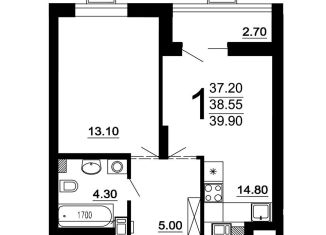 Продам 1-ком. квартиру, 38.6 м2, Нижний Новгород