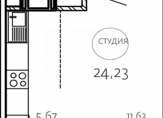 Продается квартира студия, 24.2 м2, Челябинск, Курчатовский район, улица Маршала Чуйкова, 32