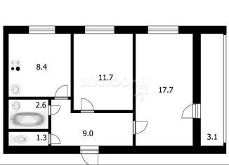 Продается 2-ком. квартира, 53.8 м2, село Верх-Тула, улица Жилмассив, 11