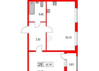 Продается 1-ком. квартира, 52.8 м2, городской посёлок Янино-1, Оранжевая улица, 12к1, ЖК Янила Драйв