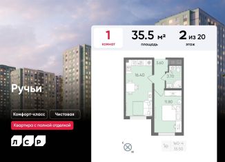 Продажа 1-комнатной квартиры, 35.5 м2, Санкт-Петербург, Красногвардейский район