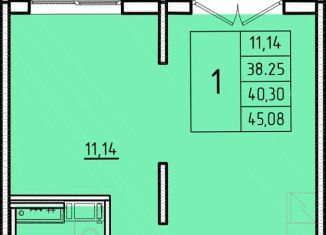 Продается однокомнатная квартира, 38.3 м2, посёлок Шушары