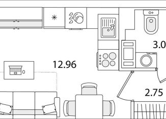 Продам квартиру студию, 20 м2, Санкт-Петербург, улица Тамбасова, 5Н, муниципальный округ Сосновая Поляна