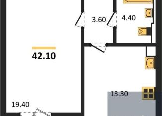 Продажа однокомнатной квартиры, 42.1 м2, Воронеж, улица Загоровского, 13к2