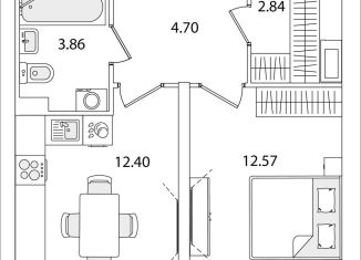 Продается однокомнатная квартира, 36.4 м2, Санкт-Петербург, метро Проспект Ветеранов, улица Тамбасова, 5Н