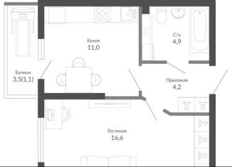 Продаю 1-комнатную квартиру, 37.8 м2, Новороссийск, ЖК Облака 2