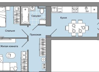 Продажа 2-ком. квартиры, 52 м2, село Первомайский, улица Строителя Николая Шишкина, 11к1