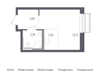 Продается квартира студия, 22.4 м2, село Лайково, микрорайон Город-событие, 54